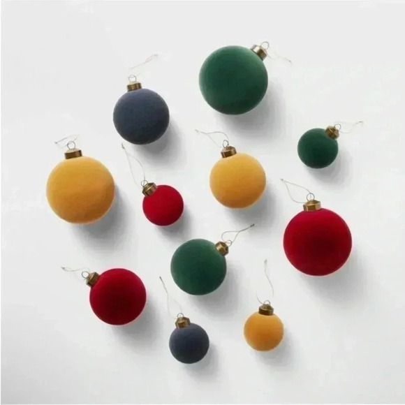 NWT STUDIO MCGEE 2023 Multicolor Velvet Ornaments-11 piece - Picture 1 of 5